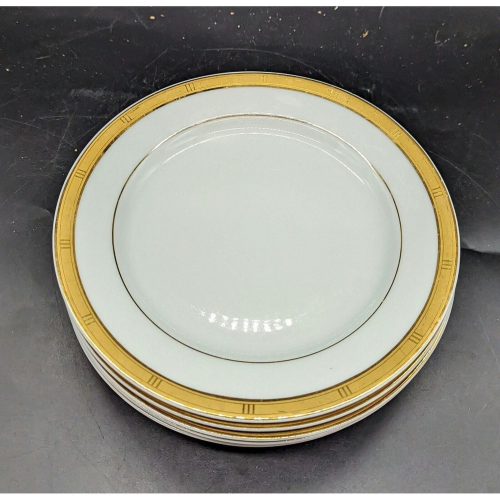 Vintage Bernardaud Limoges‎ Roulette Salad Dessert Plate Set/6 8.25" France